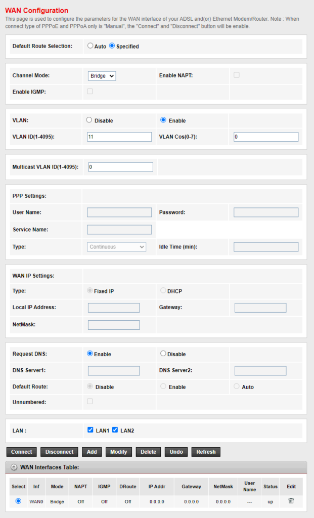 ONT VSOL V2802RH - wan configuration